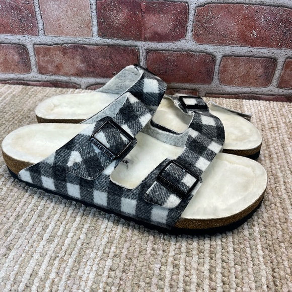 Birkenstock Arizona shearling wool sandals men’s Sz 12 - Picture 4 of 9